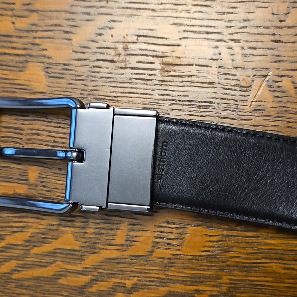 COACH HARNESS REVERSIBLE LEATHER BELT LOGO SMOOTH CALF LEATHER BLACK 1.5 IN WIDE - Picture 8 of 12